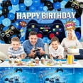 thumbnail image 4 of AYUQI Video Game Party Supplies Set Gamer Brthday Decorations Including Happy Birthday Gaming Backdrop, Table Covers, Blue Black Balloons and Foil Gamer Controller Balloons for Game Party Decoration, 4 of 5