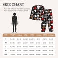 thumbnail image 6 of Kll Houndstooth Green Red Print Women'S Long Sleeve Pajamas With Pants Sleepwear Loungewear 2 Set-Medium, 6 of 9
