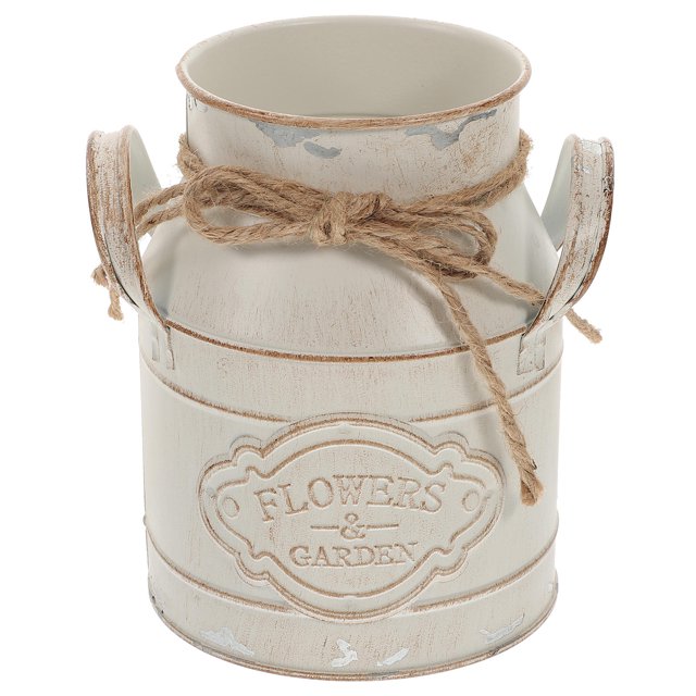 unbranded Maceta De Hierro Beige Estilo Clásico Para Jardín Oficina Y En Interiores