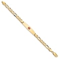 thumbnail image 2 of 14K Medical Soft Diamond Shape Red Enamel Figaro ID Bracelet in 14k Yellow Gold, 2 of 3