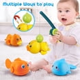 thumbnail image 4 of Baby bath water toy - 4 pcs Magnetic Fishing Games Kids Bathtub Toys, Mold Free Wind-up Toys Swimming Fish Duck Whale Floating Water Toys for Kids Baby Infant, 4 of 5