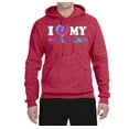 thumbnail image 2 of I Love My Boyfriend Tie Dye Pop Culture Unisex Graphic Hoodie Sweatshirt, Vintage Heather Red, X-Large, 2 of 3