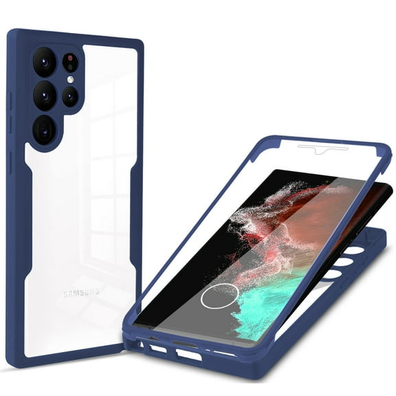 Designed for Samsung Galaxy S25 Ultra Case, Full-Body Protection Phone Cover with Screen Protector Built-in Touch Sensitive Anti Scratch Upgraded Shockproof TPU Bumper Case for S25 Ultra - Blue