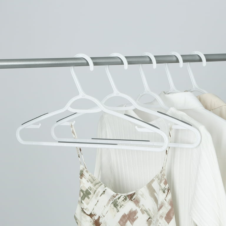 Mainstays Non Slip Clothing Hangers 30 Pack White Durable Plastic TPE Strips