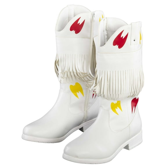 Ultimate Wrestler Warrior White Boots with Logo Halloween Costume Cosplay