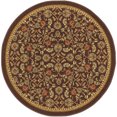 thumbnail image 1 of Non-SlipNon-Slip Rubber Back 4 Round ( 4'3" Round ) Area Rug Mat Timeless Oriental Brown Traditional Classic Sarouk Thin Pile Machine Washable Indoor Outdoor Kitchen Hallway Entry, 1 of 2