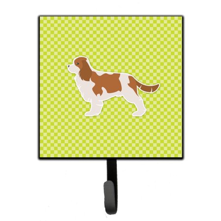 

Carolines Treasures BB3849SH4 Cavalier King Charles Spaniel Checkerboard Green Leash or Key Holder 7Hx4.25W multicolor