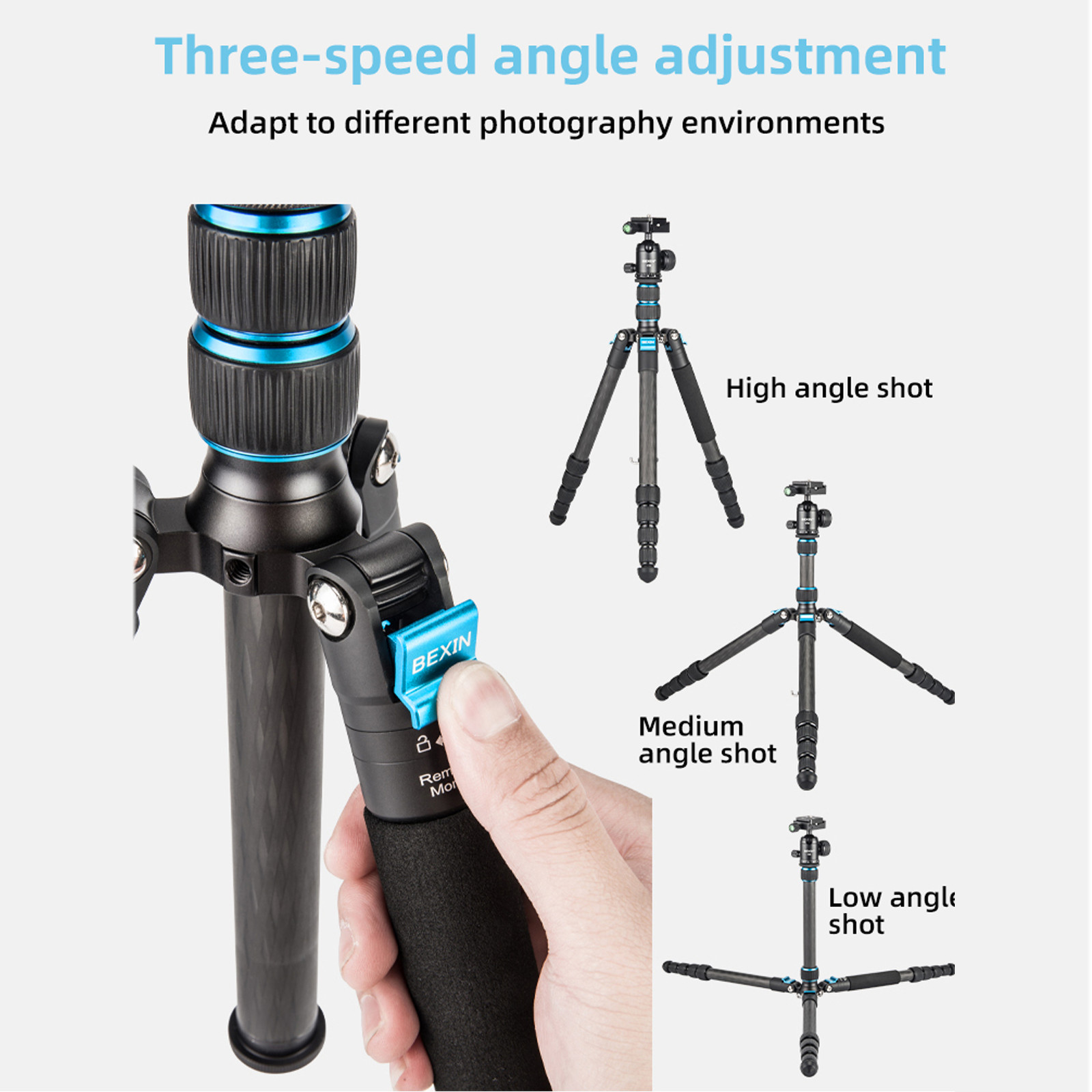 153cm Carbon Fiber Tripod Set with 360° Panoramic Head for DSLR Camera and Smartphone – Portable Travel Tripod with Monopod Conversion & Dual Center Column