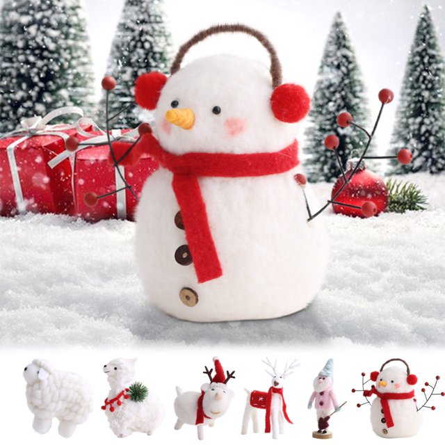 Ganfancp Adorno Navideño de Fieltro de Lana Adorno Navideño de Escenografía Ofertas Flash Liquidación 1* Muñeca de Fieltro