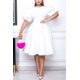 thumbnail image 3 of Vestido informal negro de talla grande para mujer, cuello redondo, manga abullonada, línea A, cuello redondo, corte ajustado, Midi, vestido Formal, 3 of 6