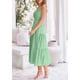 thumbnail image 5 of Vestido PRETTYGARDEN para mujer, a media pierna, fruncido, color verde alubia, 5 of 9