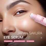 2-in-1 Sakura Eye Serum and Eye Roller, Eye Massager Roller Lifting, Eye Cream for Nourishing Relieve Eye Bags, Dark Circles, and Puffiness, Fine Lines, Under Eye Treatment Cream