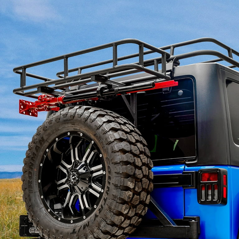 EAG Cargo Basket on Tailgate Rear Bumper with Tire Carrier Compatible with 07 18 Wrangler JK Walmart