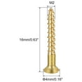 thumbnail image 2 of Uxcell M2 x 16mm Wood Screws Slotted Flat Head Brass Self-Tapping Screw 100 Pack, 2 of 5