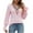 Pink, variant on Scyoekwg Fall Shirts for Women Trendy Tops for Women V-Neck Eyelet Tops Crochet Lace Trim Elegant Shirts Solid Color Vintage Casual Fall Clothes Long Sleeve Tops Lightweight Loose Pullover