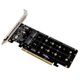 thumbnail image 3 of 4X PCIE 4.0 Double Disque PCIeX16 vers M.2 M-Key NVME SSD Carte d'Extension, Prend en Charge 4 NVME M.2 m Key 2280 SSD, 3 of 7