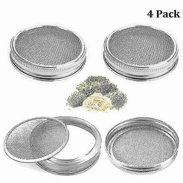 4 Pcs Stainless Steel Sprouting Jar Lid Kit For Wide Mouth Mason Jars Canning Jars For Making Organic Sprout Seeds
