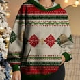 thumbnail image 2 of Fiaer Christmas Womens Oversized Hoodie Trendy Baggy Long Sleeve Hooded Sweatshirts Funny Graphic V Neck Pocket Xmas Tops 4-Green XXXXL, 2 of 5