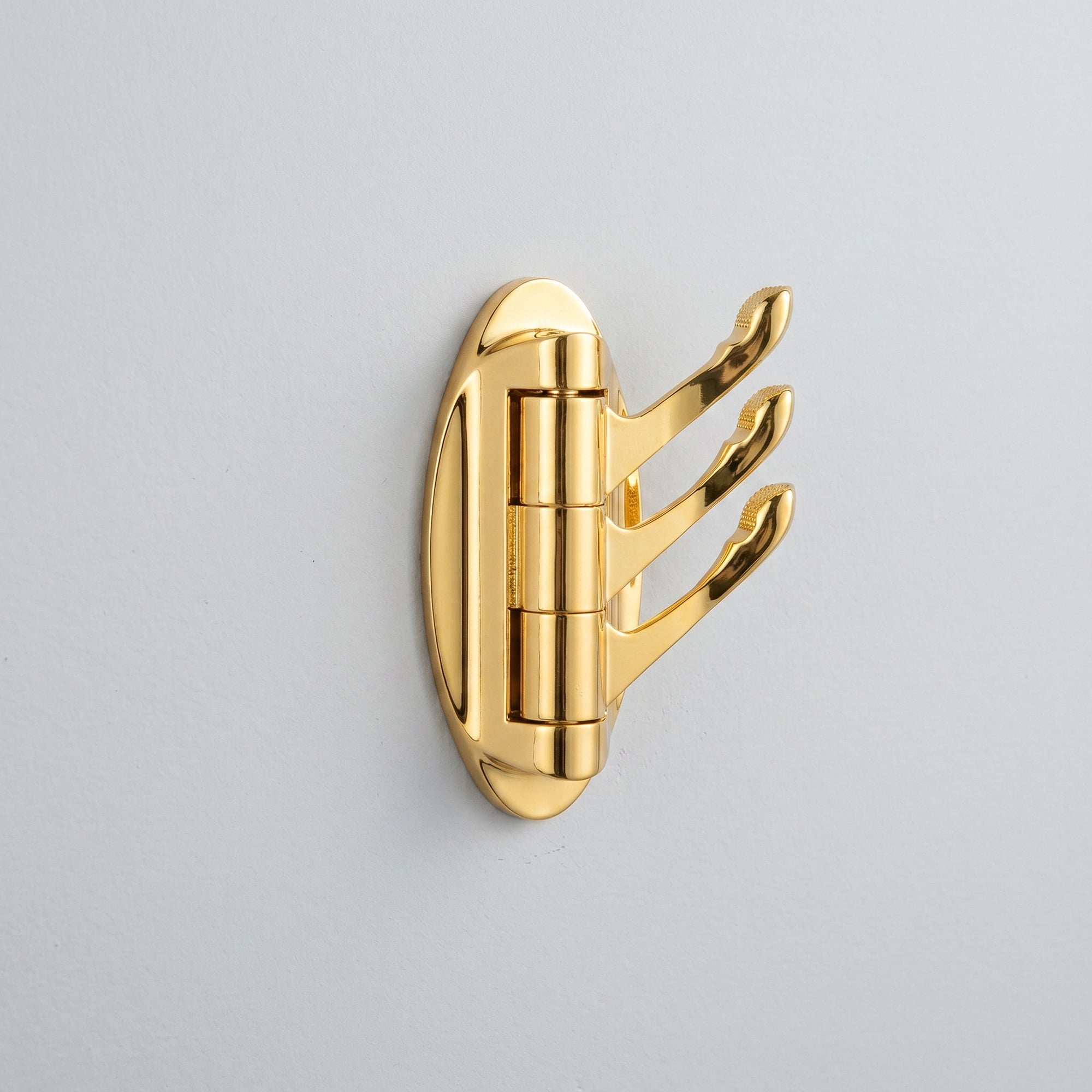 Unique Bargains Utility Hooks 2Pcs Metal Durable Home Decor Wall Hooks Gold 1.8" x 3.3"