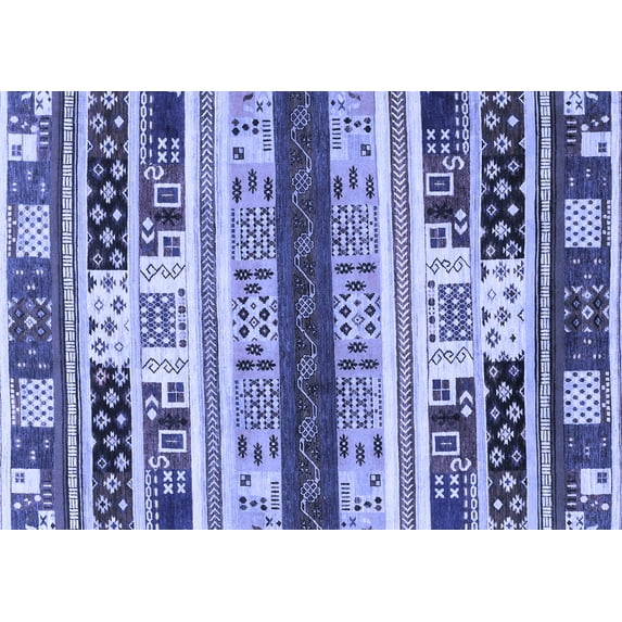 Ahgly Company Indoor Rectangle Abstract Blue Modern Area Rugs, 2' x 3'