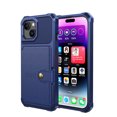 thumbnail image 2 of ELEHOLD Back Wallet Case for iPhone 15 Flip Card Slots Magnetic Clasp Slim Shockproof Heavy Duty Works with Magnetic Car Mount for iPhone 15,Blue, 2 of 7