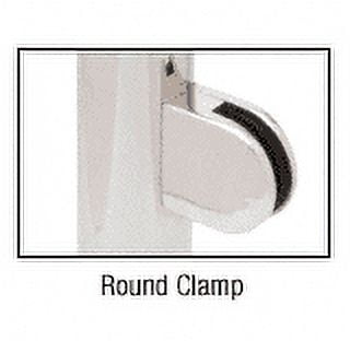 CRL PR42LBS Brushed Stainless 42" Steel Round Glass Clamp 90 Degree Corner Post Railing Kit