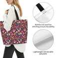 thumbnail image 3 of Disketp Apricot color Skull flower Tote Bag for Women, Handbag Shoulder Tote Bag, for Shopping and Travel, 3 of 8