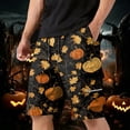 thumbnail image 2 of GrmtClth Mens Halloween print shorts 2026 Funny Pumpkin Vacation Short Pants Relaxed Knee Length Zipper Pocket Light Summer Cargo Shorts Walking Fun Clothes Dark Gray L, 2 of 5
