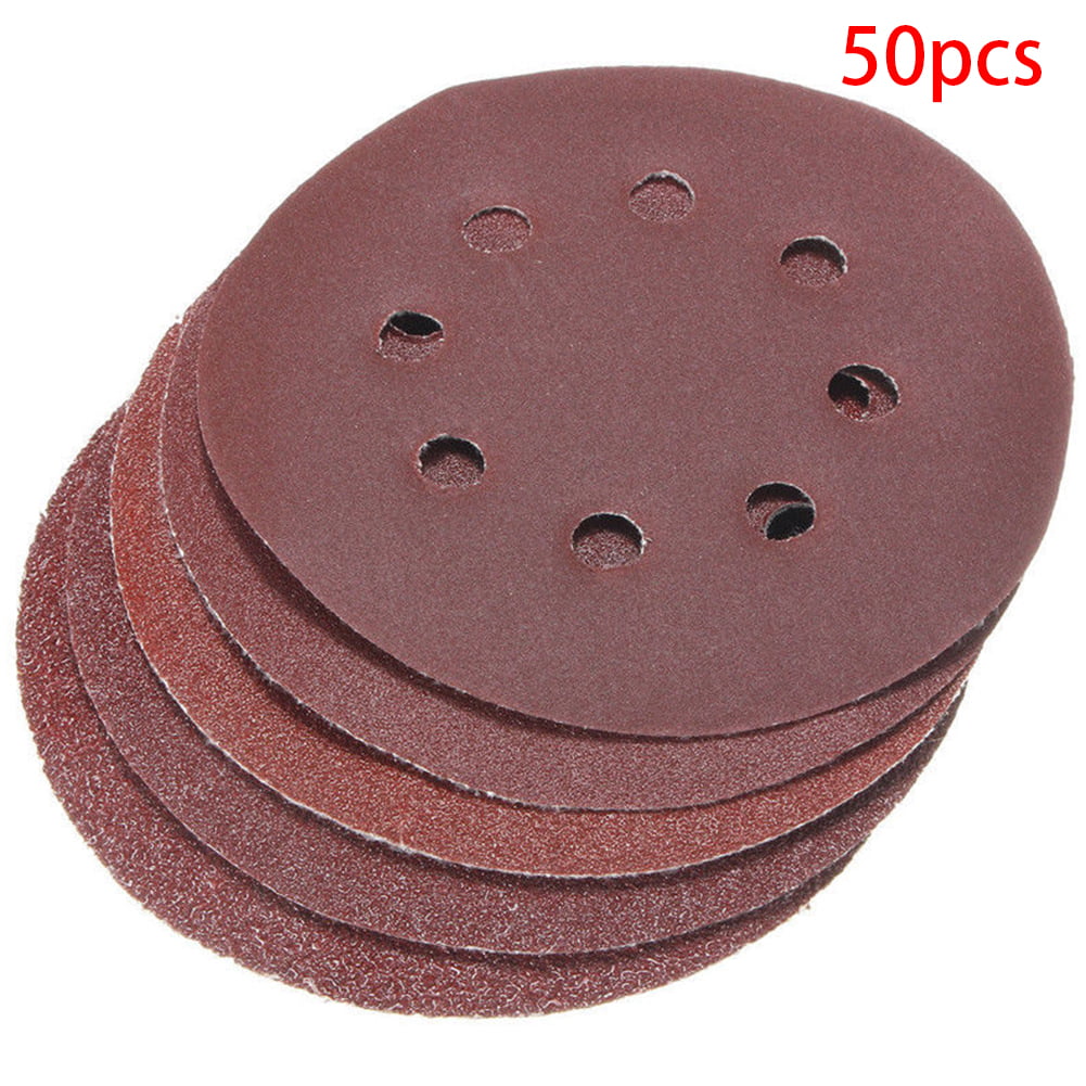 50pcs 125mm 5" Sanding Discs 40 60 80 120 240 Grit Orbital Sander Pads Velc