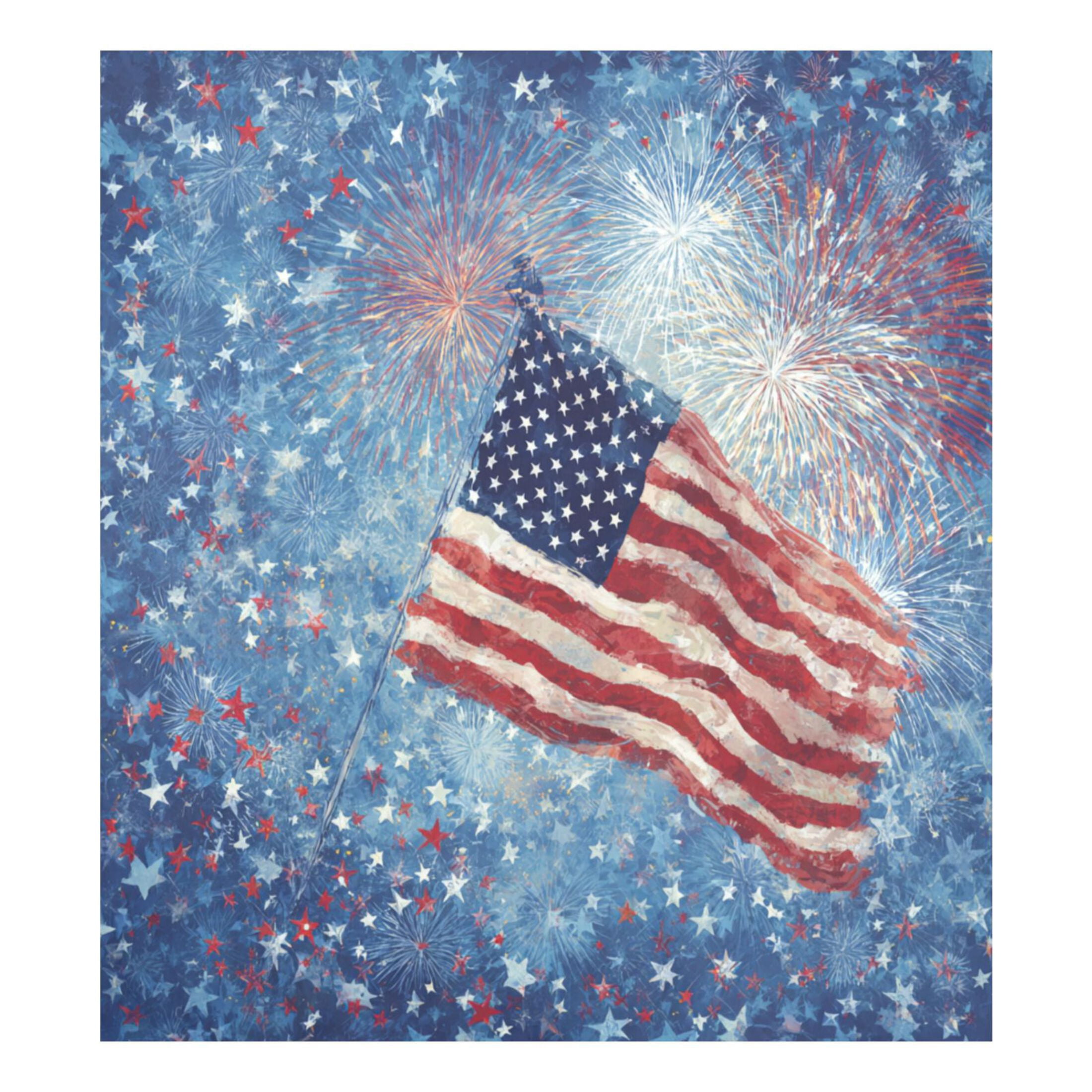 Dishwasher Magnetic Refrigerator Magnet Cover Sticker Home Decorative 23"x26" Fireworks and Flag