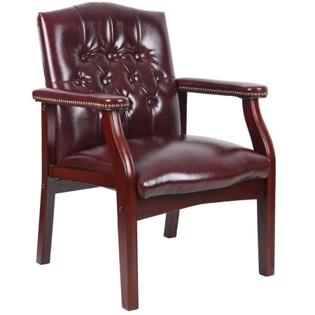 Traditional Burgundy Caressoft Vinyl Guest Chair Conference Room Side (Best Conference Room Camera)