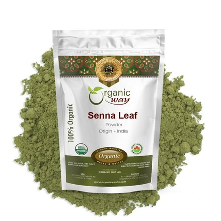 Organic Way Senna Leaf Powder (Cassia Angustifolia) - Organic & Kosher Certified | Raw, Vegan, Non GMO & Gluten Free | USDA Certified | Origin - India (1 lbs / 16 oz)