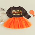 thumbnail image 3 of Toddler Girls Fall Outfits Letter Print T-Shirts Tops Mini Skirts Set, 3 of 9