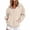 Beige Sweatshirts, variant on Women's Basic Soft Collared Half Button Pullovers Sweatshirts with Kangaroo Pocket Casual Everyday Tops S-2XL