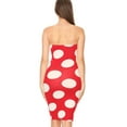 thumbnail image 3 of Women's Sexy Strapless Slim Fit Polka Dot Pattern Tube Top Bodycon Mini Midi Dress, 3 of 5