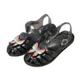 thumbnail image 2 of Piuwrlz Versatile Jelly Sandals Sandals for Little Girls Peep Toe Shoes Lace-Up Breathable Bow Jelly Sandals Black Size 4.5 Years, 2 of 6
