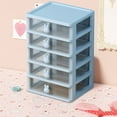 thumbnail image 5 of Clear Plastic Drawer Storage Box | 6-Drawer Desktop Organizer for Cosmetics, Jewelry & Stationery | 17x14.5x26cm Stackable Organizing Box with Smooth Glide Drawers, 5 of 6
