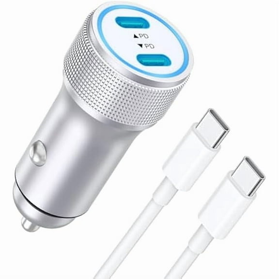 iPhone 16/15 Pro Max Car Charger, 40W Dual Port Fast USB-C Car Charger Power Cigarette Lighter Adapter With 3FT USB C to C Cable For iPhone 16/16 Plus/16 Max/15/15 Max, iPad Pro/Air