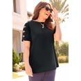 thumbnail image 2 of Catherines Women's Plus Size Suprema Crisscross Elbow Sleeve Tee, 2 of 4