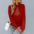 thumbnail image 6 of Cavosen Christmas Womens Hoodies Pullover Crew Neck Long Sleeve Ugly Pullover Christmas Tree Solid Loose Blouses Party Shirt Tops, 6 of 6