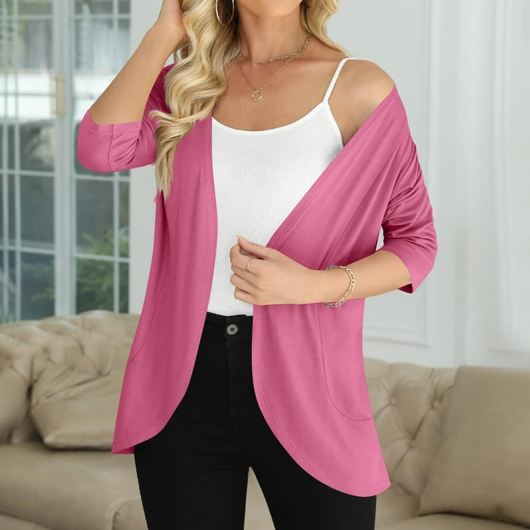 BiZtdJrK Fall Savings! 3/4 Sleeve Cardigan for Women Lightweight