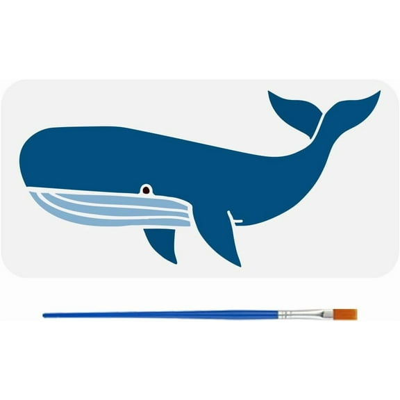 Humpback Whales Stencils with Brush 11.8x5.9Inch Reusable Marine Life Stencils PET Whales Decoration Stencils Marine Animals Pattern Stencils Ocean Themes Template