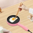 thumbnail image 2 of Cuisine 6Inch Non-Stick Electric Skillet Pink Mini Frying Pan w/1 Wooden Spatula, 2 of 10