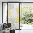 thumbnail image 2 of Non-Adhesive Static Cling Window Tint, Yellow Grey Chrysanthemum Window Privacy Film Frosted, Farmhouse Botanical Floral Modern Insulated Windows Frosted Films for Living room, 35.4 x 78.7 Inches, 2 of 9