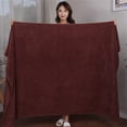 thumbnail image 1 of ¡Rebajas! Toallas de baño TAKTUK, toallas de algodón turco, 700 g/m², 80 x 180 cm (31,5 x 70 pulgadas), accesorios de baño, color vino tinto., 1 of 6