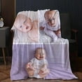 thumbnail image 4 of Custom Flannel Blanket for Adult Kid, Personalized Photos Throw Blanket Single Sided Printing, Perfect Home Decor Gift Birthday Valentines Christmas (8 Photos, 80x120CM), 4 of 6