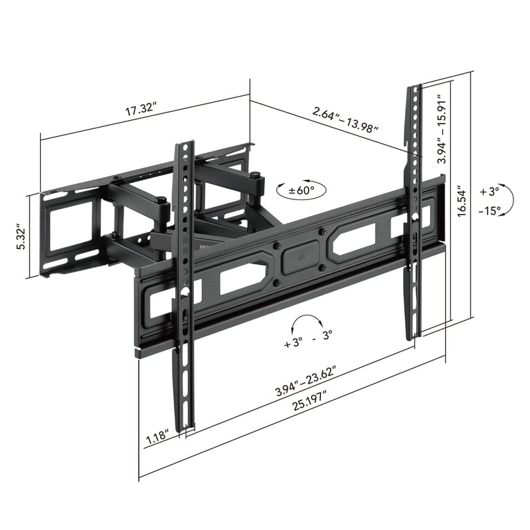 Mount-It! Full Motion TV Wall Mount, 37-80 inch, 88 lbs photo 5