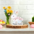 thumbnail image 4 of YWIYIUD 1PC Wooden Easter Rabbit Table Decorations Easter Hand Painted Rabbit Ornaments Tabletop Centerpieces Tiered Tray Decor for Spring Easter Indoor Home Party Patio Yard Decor 6.5inch, 4 of 5
