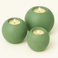 thumbnail image 1 of Concrete Sphere Tea Light Holder - Minimalist Centerpiece - Candle Holder - Modern Interior Design (Teal, Large Sphere), 1 of 2