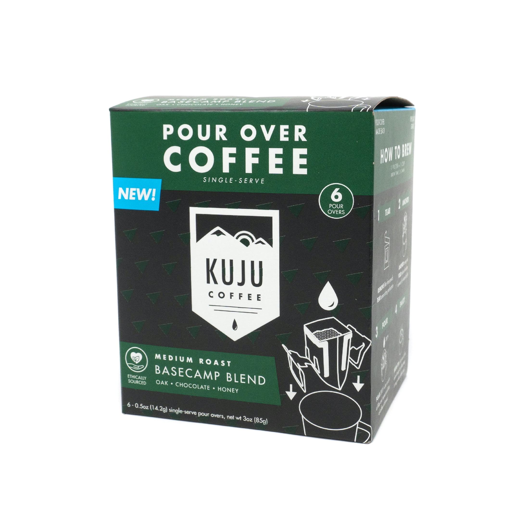 Kuju Coffee, Pour Over Coffee, Medium Roast, Ground Coffee, 6 Pack